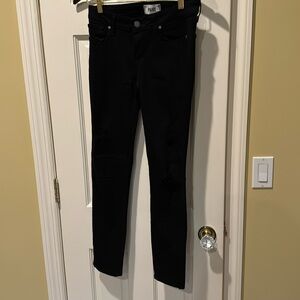 Paige black ripped vertigo ankle jeans size 26